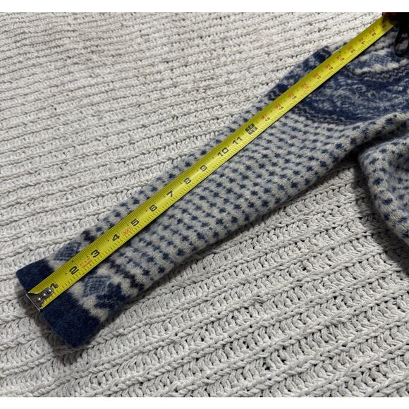 VTG Skyr Sweater Buttoned Cardigan 100% Wool Fair Isle Nordic Womens Large Blue - Picture 5 of 8